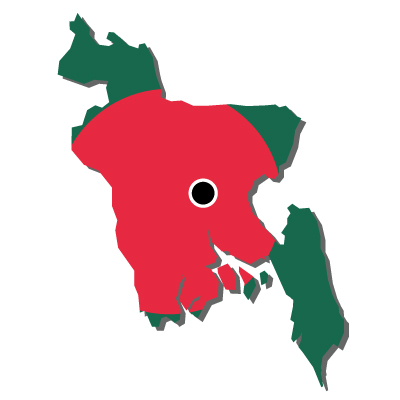 バングラデシュ人民共和国無料フリーイラスト｜首都・国旗付